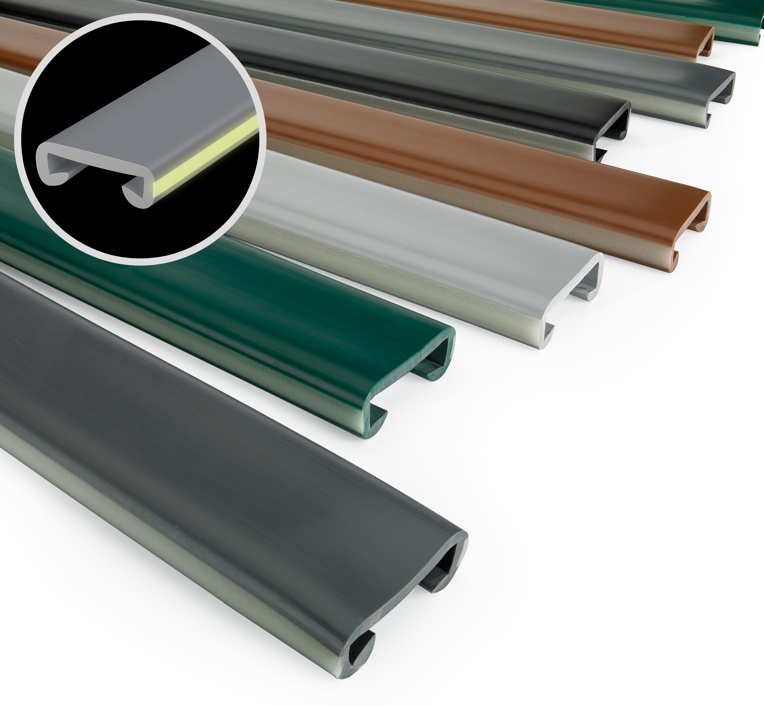 Main Courante PVC Alu Escalier Fluorescent Couvrir Profil Rampe QUEST®