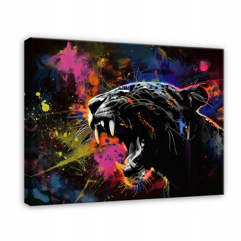 ABSTRACT PANTERA IMAGE FOR THE SITTING ROOM ON A WALL PANEL 120x80