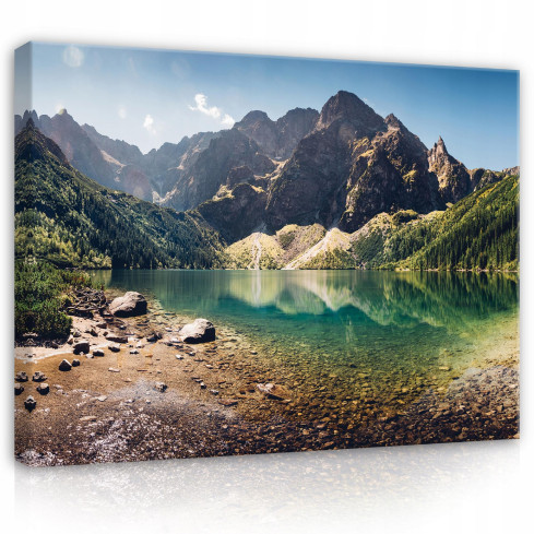 Immagine Montagne/Lago paesaggio su tela 120x80