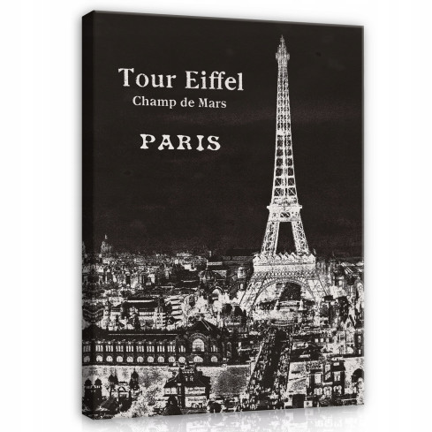 Image Eiffel Tower Paris For Living Room Black 120x80