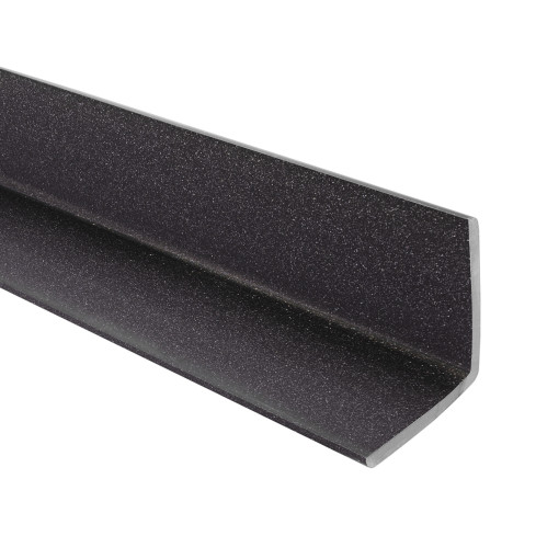 Perfil angular de PVC flexible, negro-plata ángulo blando, perfil protector en forma de L, perfil de protección, protección de bordes KM