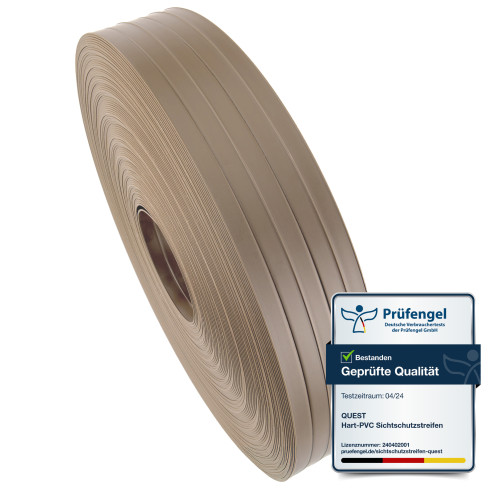 PVC Fence Strip – narrow, vertical slat for panel fences, suitable for embossing, 900 g/m², beige RAL 1019