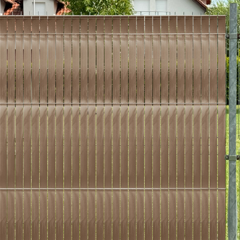 PVC Fence Strip – narrow, vertical slat for panel fences, suitable for embossing, 900 g/m², beige RAL 1019