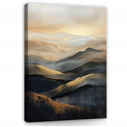 ABSTRACT IMAGE GOLDEN BLACK ON WALL PLATE FOR SITTING ROOM 120x80