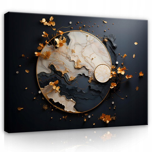 Immagine ABSTRACTION BLACK MARMUR su tela Muro di soggiorno Camera da letto 120x80