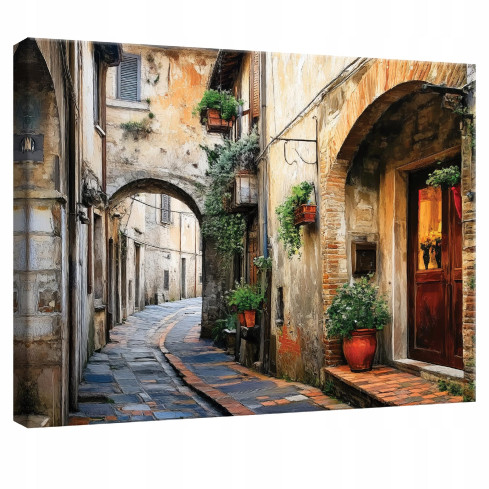 BEDROOM IMAGE FOR THE SITTING ROOM KITCHEN ITALIAN STREET ON WALL PLATE 60x40