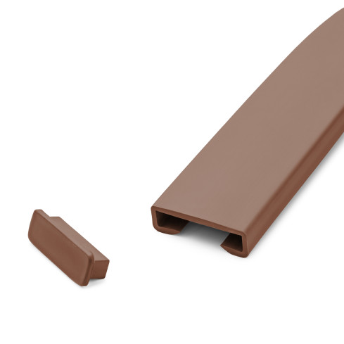 Acabamento para poste de balaustrada em PVC, tampa final para perfil de balaustrada STANDARD, 40x8, castanho