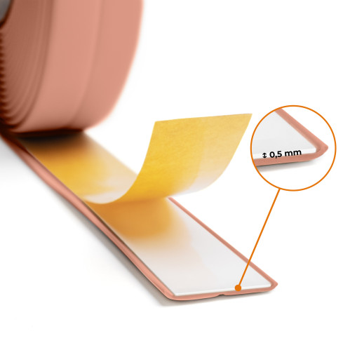 Tira de acabamento de PVC 10x10 mm em fita de espuma, el&aacute;stico forte, fita decorativa macia, castanho claro, 5 m