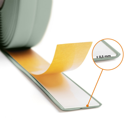 Tira de acabamento de PVC 10x10 mm em fita de espuma, el&aacute;stico forte, fita decorativa macia, verde claro, 5 m