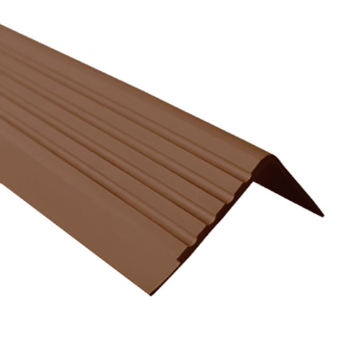 Antislip trapprofiel PVC 40x40 mm, 150 cm, bruin, trapneus profiel, RD