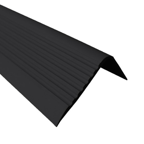 Antislip trapprofiel PVC 70x40 mm, 150 cm, zwart, trapneus profiel, RGPD