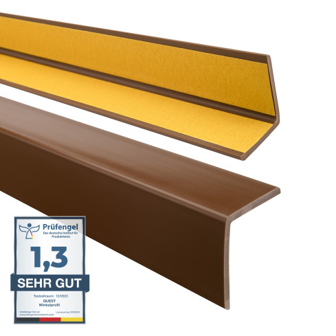 Perfil angular de PVC flexible, bronce autoadhesivo, perfil protector en forma de L, ángulo blando, perfil de protección, protección de bordes KM