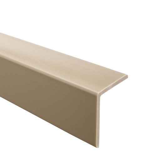 Perfil angular de PVC flexible, beige ángulo blando, perfil protector en forma de L, perfil de protección, protección de bordes KM