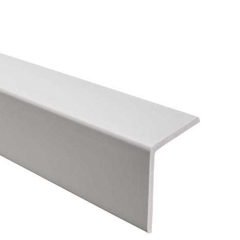 Perfil angular de PVC flexible, gris claro ángulo blando, perfil protector en forma de L, perfil de protección, protección de bordes KM