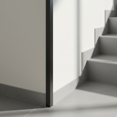 Corner trim hard angle, self-adhesive, dark grey, 