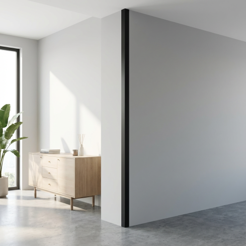 Corner trim hard angle, self-adhesive, black, 