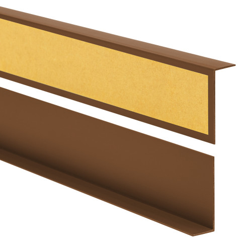 &Acirc;ngulo duro de PVC colado na parte externa perfil decorativo em L, canto decorativo com cola, OCTs, castanho