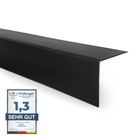 Perfil angular de PVC, negro ángulo rígido, perfil decorativo en forma de L, protección de bordes KT