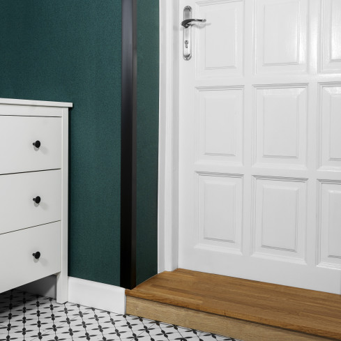 Perfil angular de PVC rigido, negro autoadhesivo, ángulo rígido, perfil decorativo en forma de L, protección de bordes