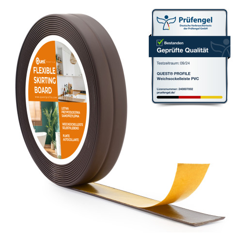 Self-adhesive PVC mounting and finishing strip 10/10 5m - dark brown
