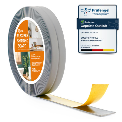 Self-adhesive PVC mounting and finishing strip 10/10 5m - gray