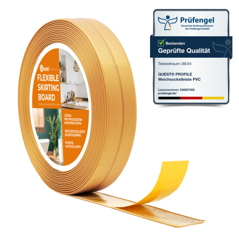 Self-adhesive PVC mounting and finishing strip 10/10 5m - golden