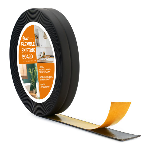 Zachte zelfklevende afwerkstrip PVC, 10x10 mm, 5 m, zwart, afwerkingsstrip, montage- en afwerkstrip