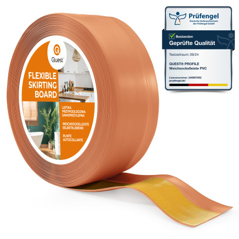 Self-adhesive PVC skirting board 50x20mm brick red