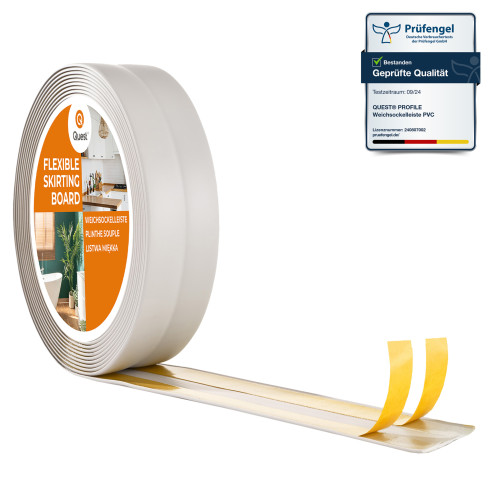 Selvklæbende PVC-afslutningsliste, lysegrå