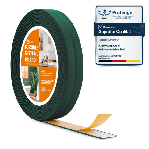 Tira de acabamento de PVC 10x10 mm em fita de espuma, el&aacute;stico forte, fita decorativa macia, verde, 5 m