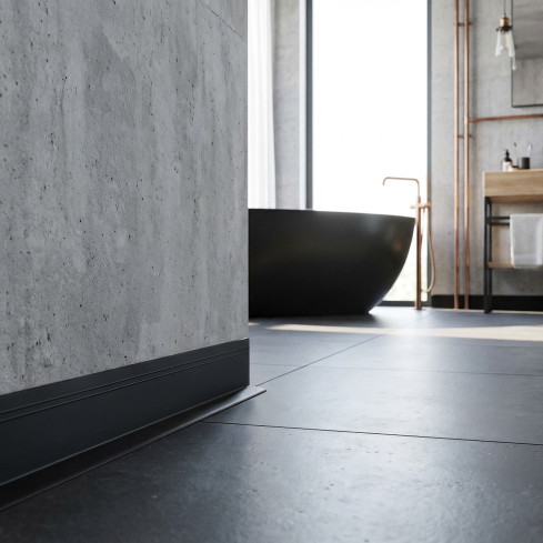 Self-adhesive PVC skirting board, flexible DEKOR baseboard, 50x20mm, black