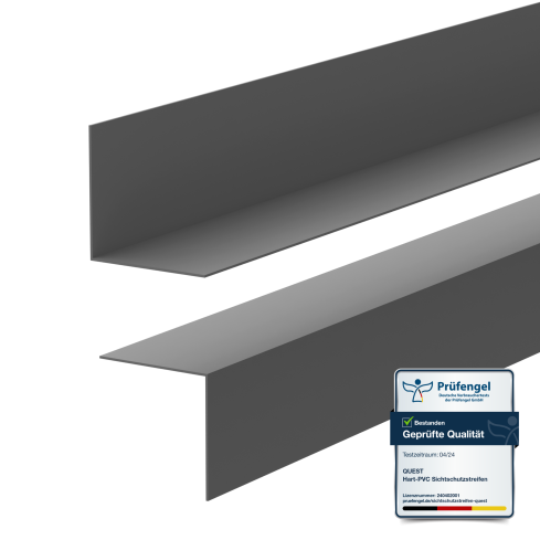 Rodap&eacute; PVC minimalista &ndash; r&iacute;gido, cinzento-escuro