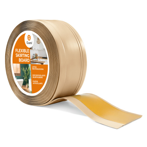 Battiscopa in PVC autoadesivo, profilo decorativo flessibile DEKOR, 70x20mm, sabbia