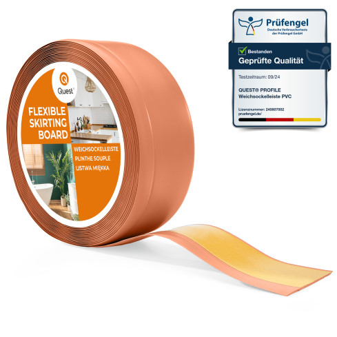 Self-Adhesive PVC Skirting Board, 70x20mm, brick color