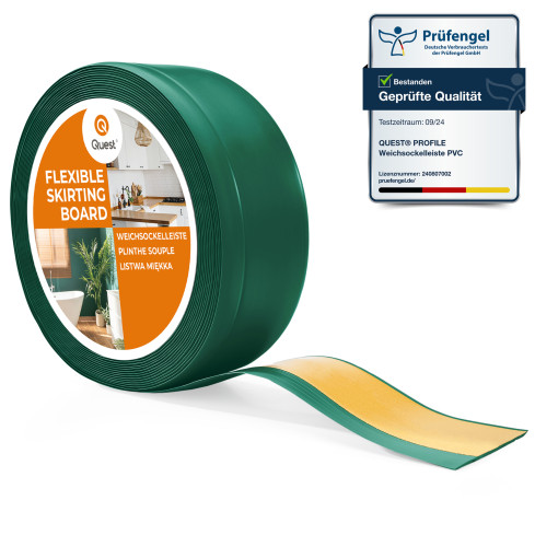 Zelfklevende plint van PVC groen, zachte, flexibele plint