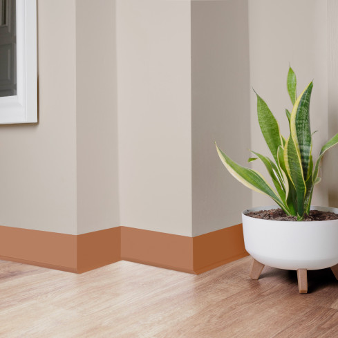 Self-Adhesive PVC Skirting Board, 70x20mm, brick color