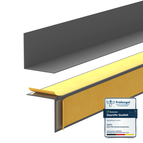 Rodap&eacute; PVC minimalista autoadesivo &ndash; r&iacute;gido, cinzento-escuro