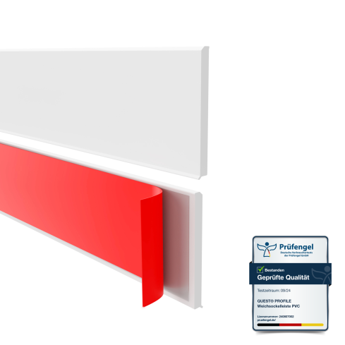Rodap&eacute; PVC autoadesivo PREMIUM 10 cm, rodap&eacute; liso e flex&iacute;vel FLEX, para pisos RAL9003, branco, 10 m