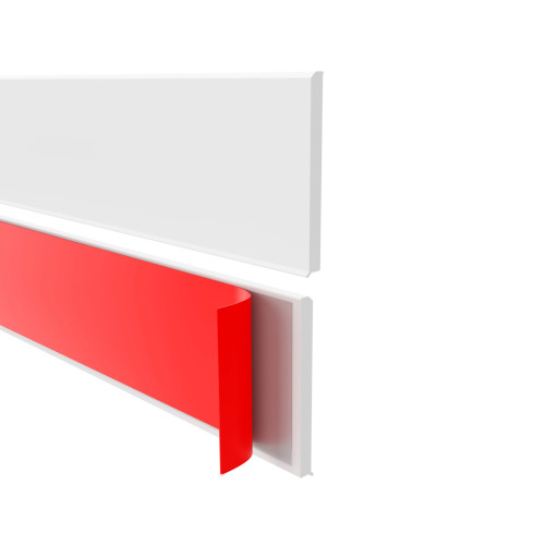 Self-adhesive PVC skirting board, smooth, 100mm, 10m, white