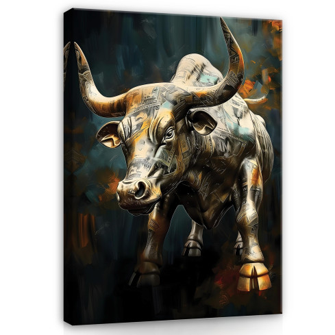 wall panel painting motivational money bull for bedroom living room 60x40