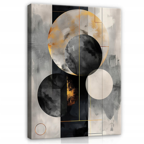 ART DECO GOLD ABSTRACT IMAGE ON WALL PLATE FOR SITTING ROOM 100x70