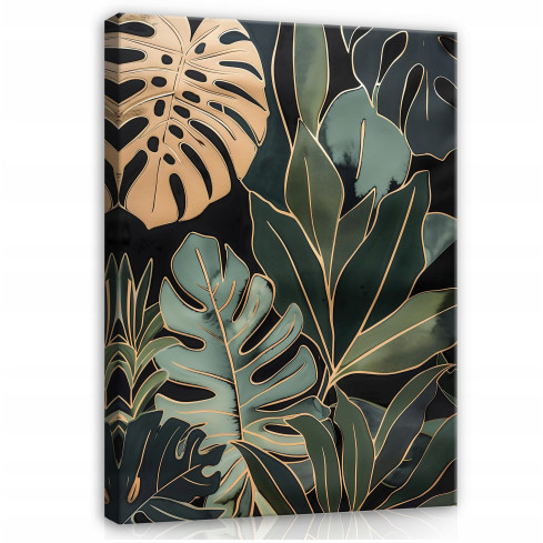 GOLDEN GREEN LEAVES ON A WALL PANEL FOR THE SITTING ROOM 100x70