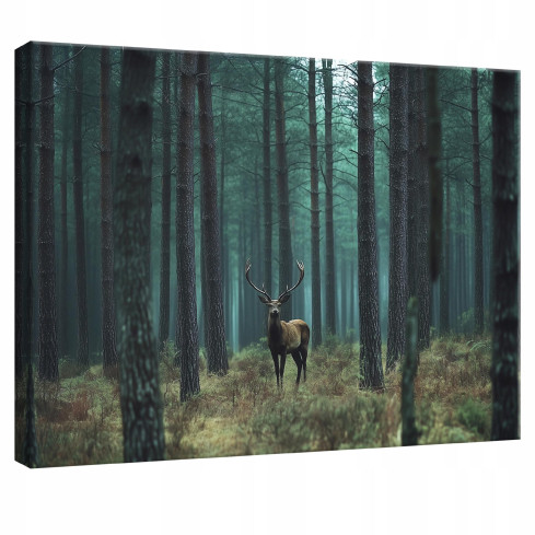 quadro per il soggiorno cucina cervi natura foresta su tela 120x80 PP15416