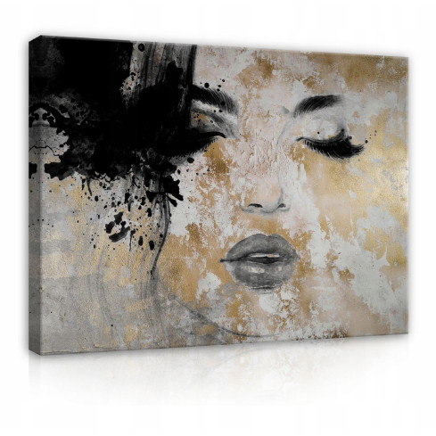 Image On Canvas FACE OF A WOMAN Abstract 120x80