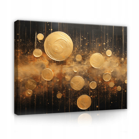 GOLDEN BLACK ABSTRACT IMAGE FOR LIVING ROOM ON WALL PLATE 100x70