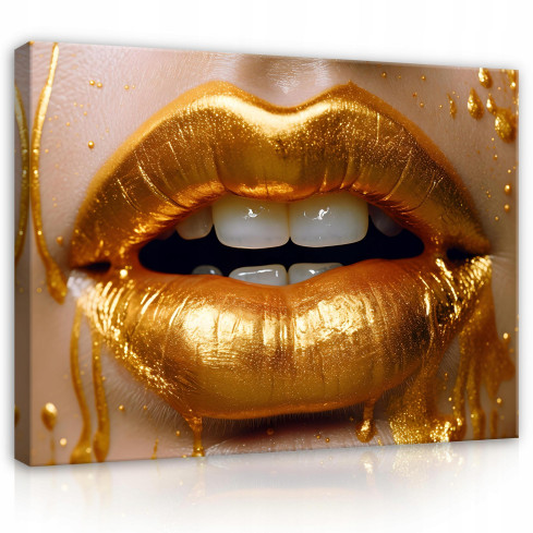 Image FACE OF FEMALE GOLDEN LENSES On Canvas 120x80