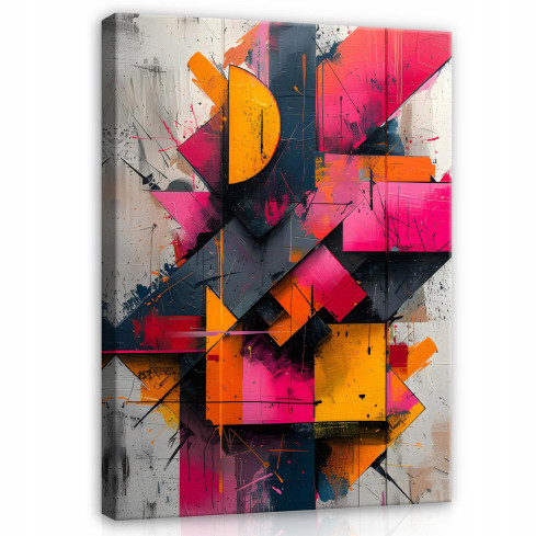 ABSTRACT COLOR FIGURES ON PLATE FOR SITTING ROOM 100x70