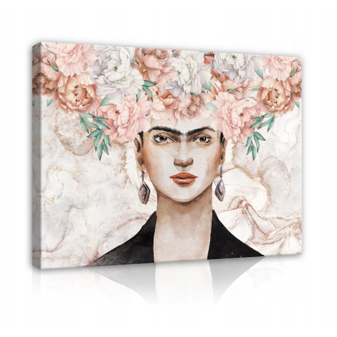 Frida Kahlo Quadro murale su tela Fiori 120x80