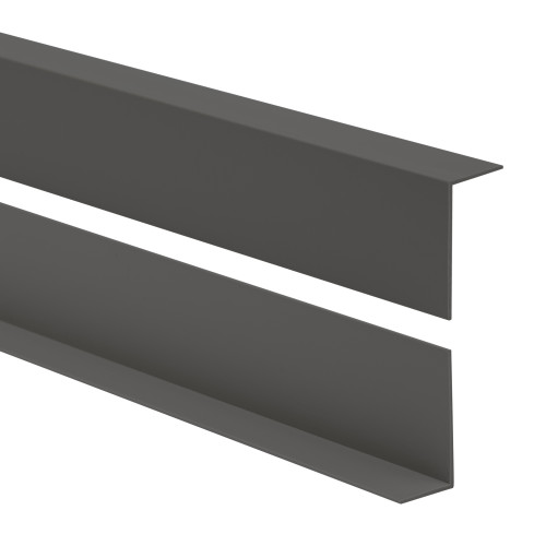 Perfil angular de PVC, gris oscuro ángulo rígido, perfil decorativo en forma de L, protección de bordes KTN