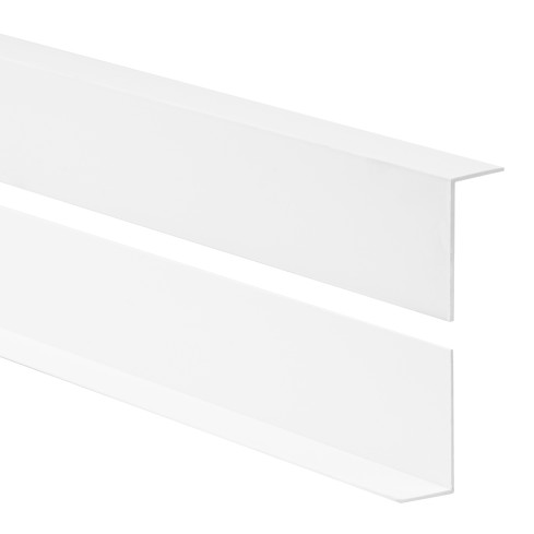 Perfil angular de PVC, blanco ángulo rígido, perfil decorativo en forma de L, protección de bordes KTN